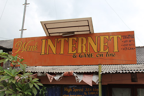 Funny shop sign in Bali