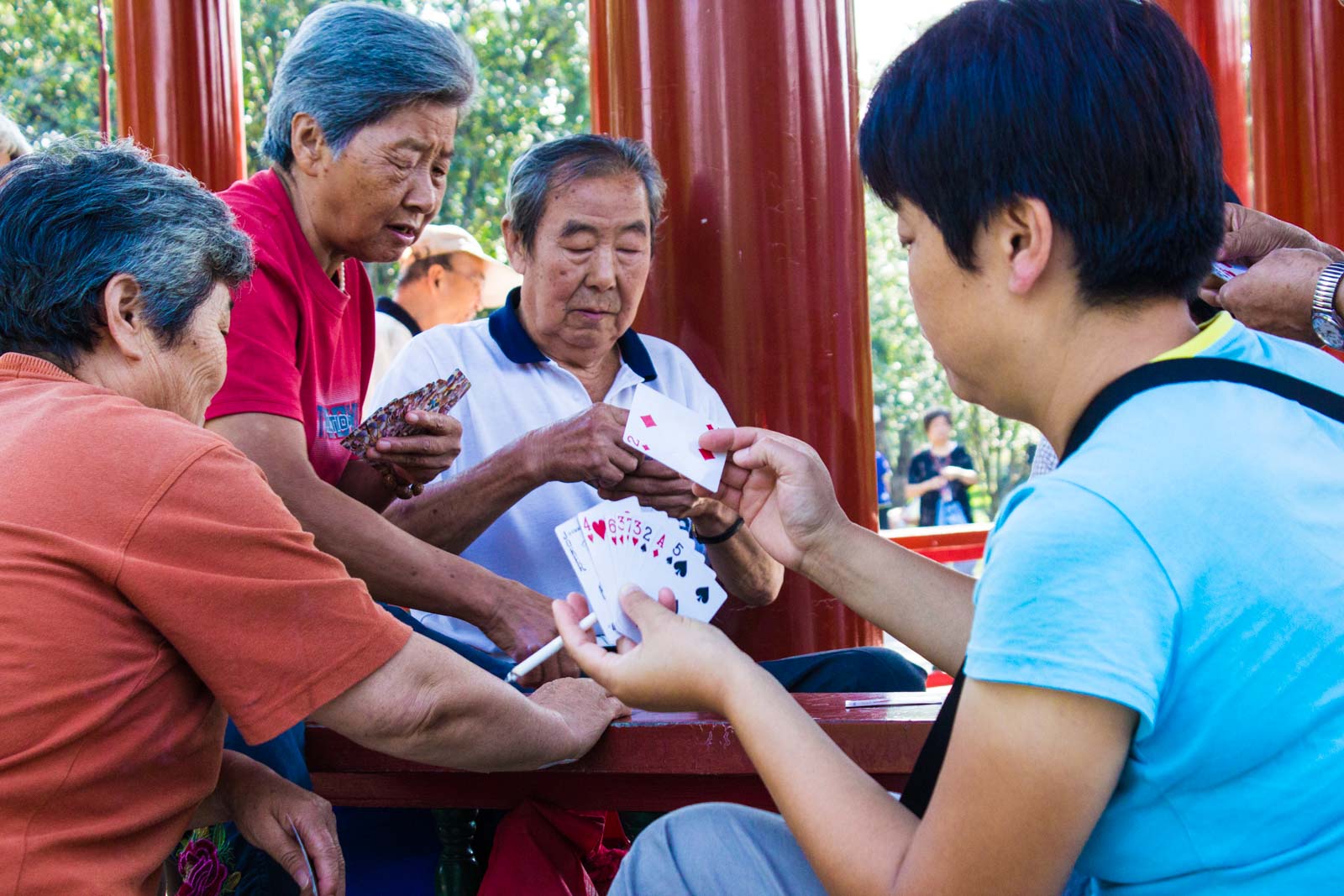 Temple of Heaven, Beijing park with old people exercising