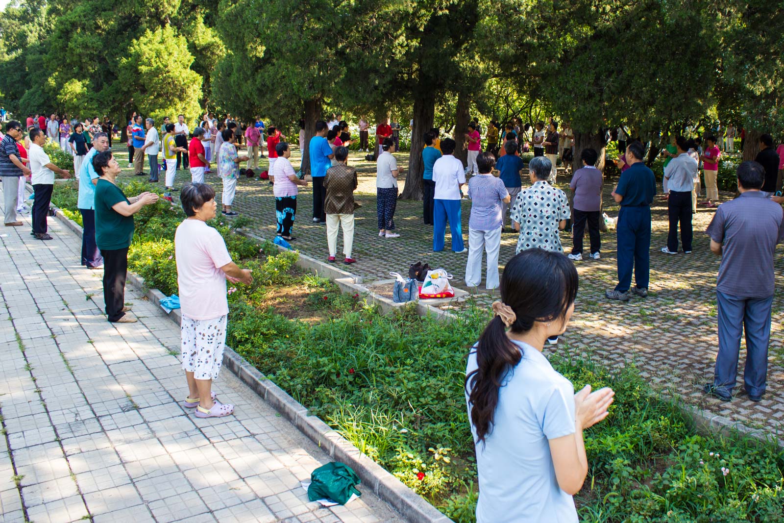 Temple of Heaven, Beijing park with old people exercising