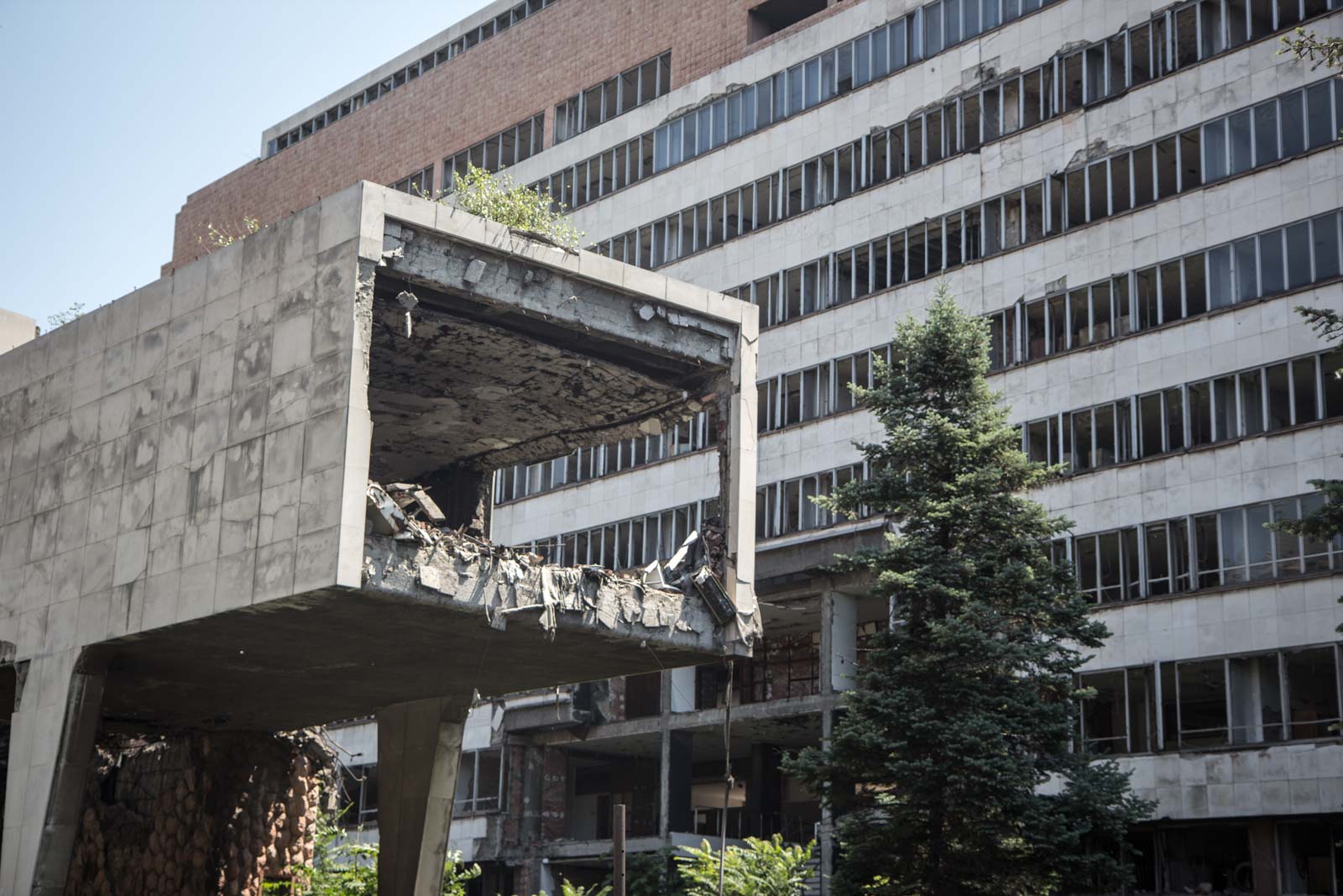 ruined buildings from belgrade bombings, serbia