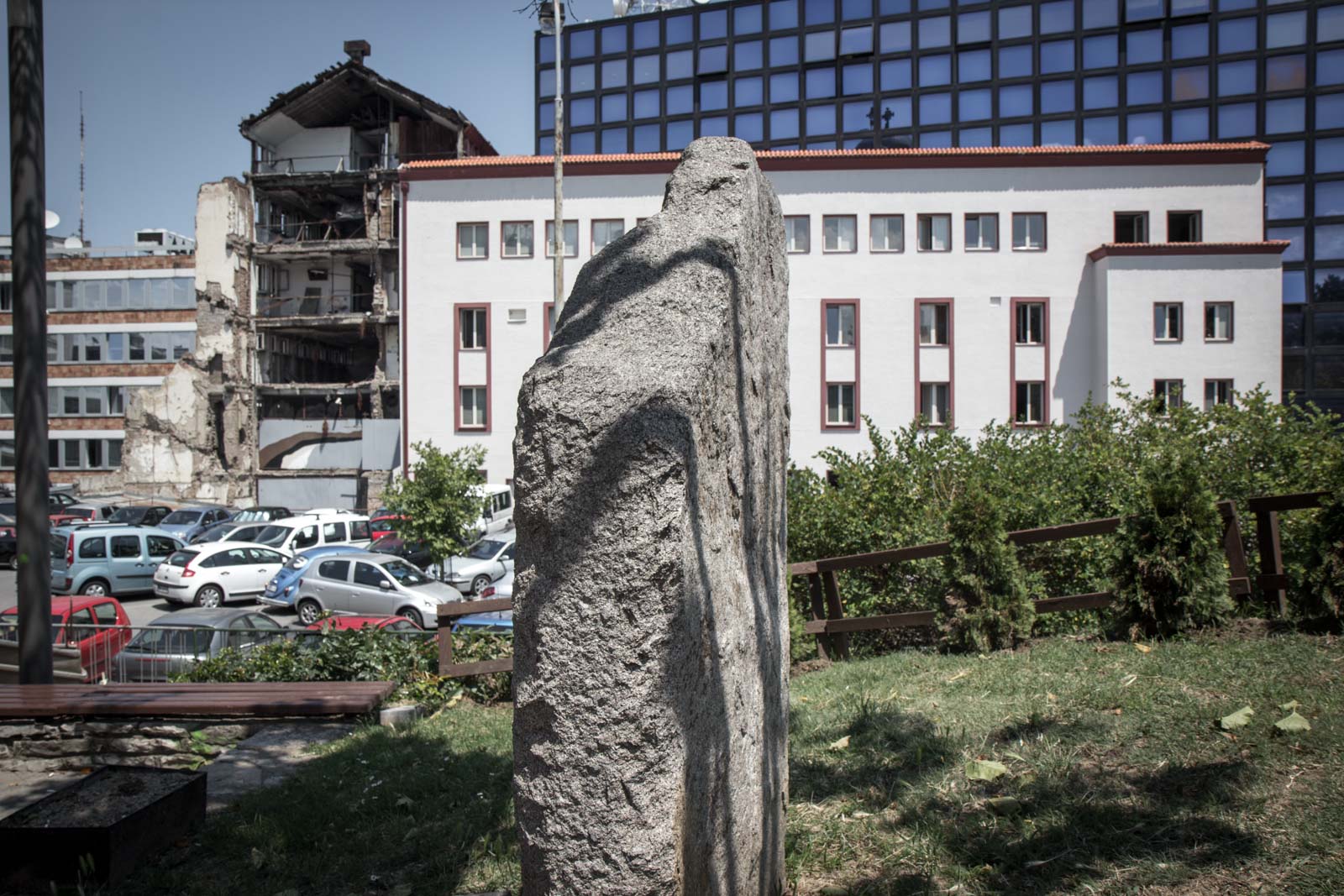 ruined buildings from belgrade bombings, serbia