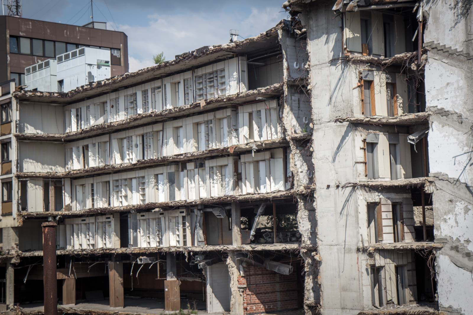 ruined buildings from belgrade bombings, serbia