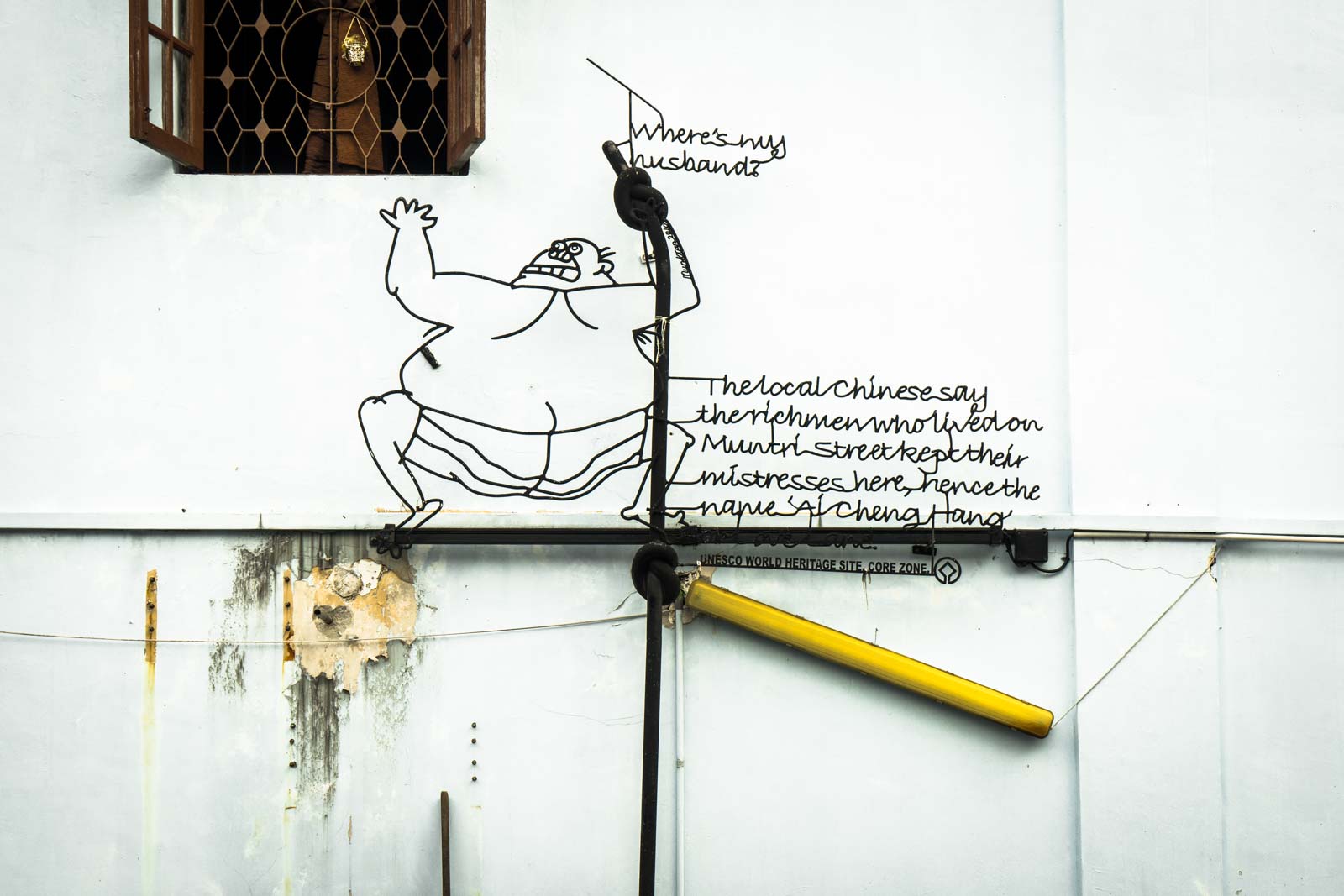 Steel rod comic art, George Town, Malaysia