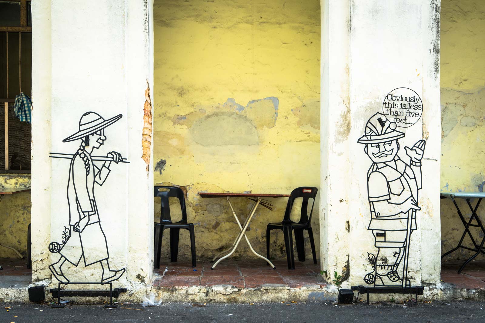 Steel rod comic art, George Town, Malaysia