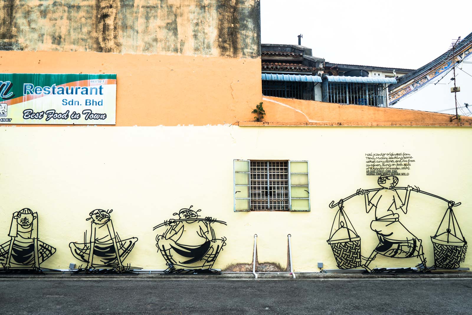 Steel rod comic art, George Town, Malaysia