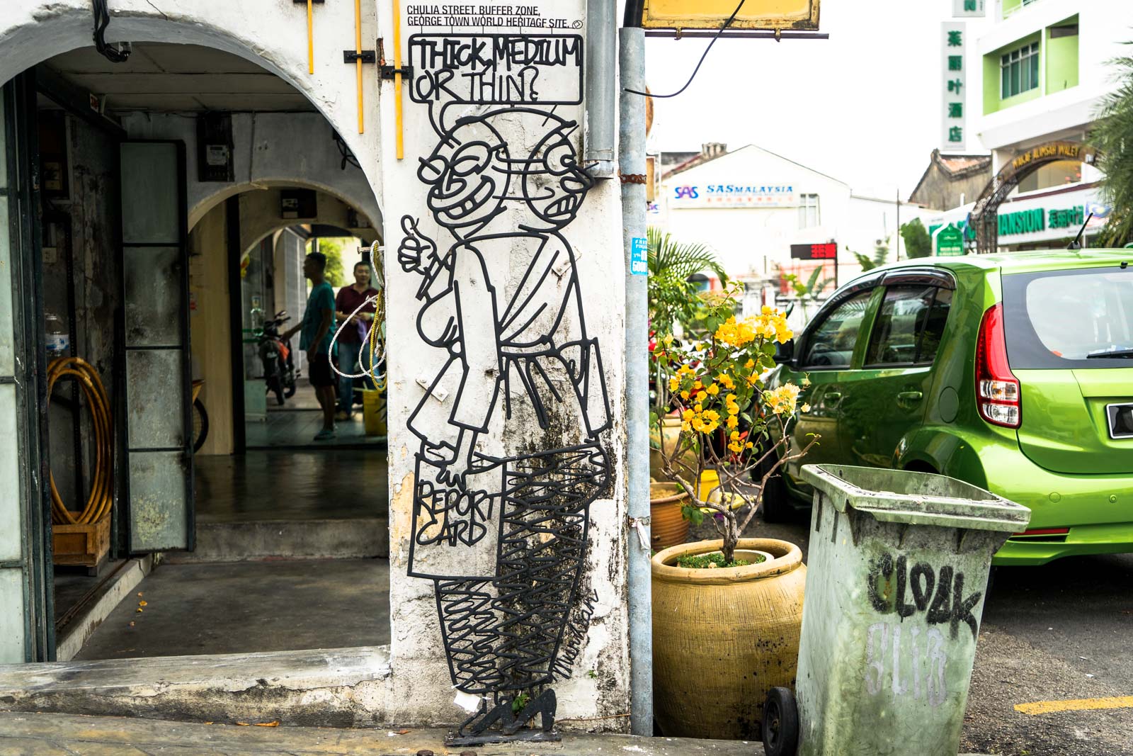 Steel rod comic art, George Town, Malaysia