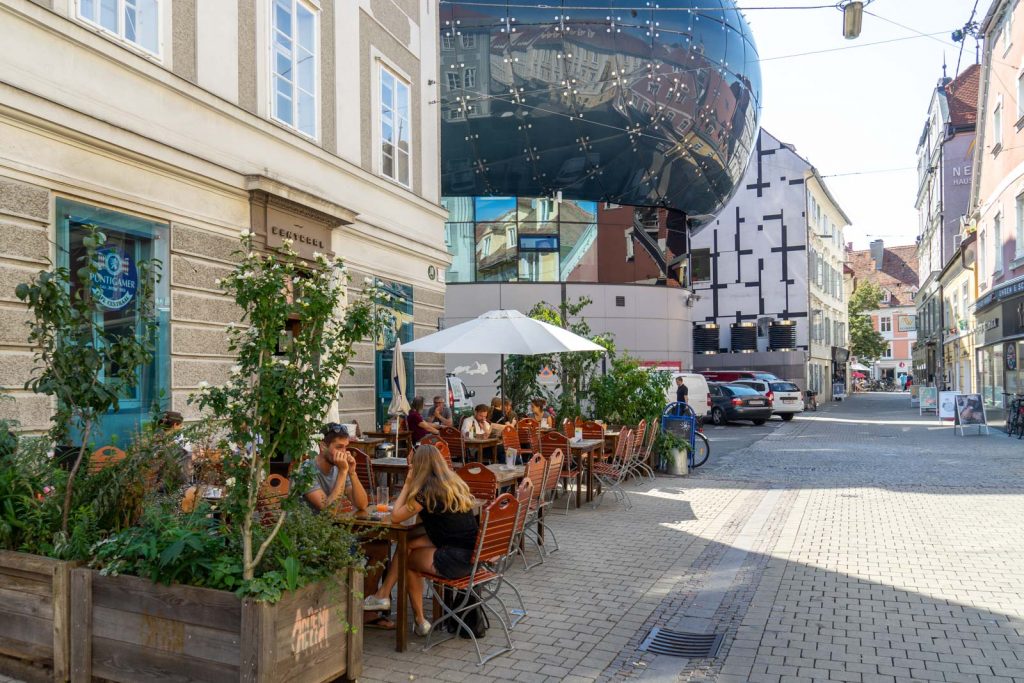 Outdoor cafes in Graz, Austria